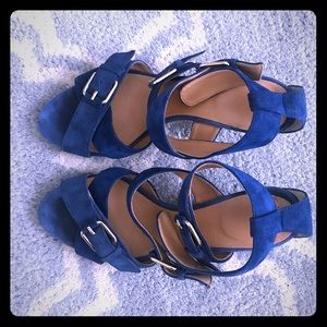 J Crew strappy cobalt blue sandals